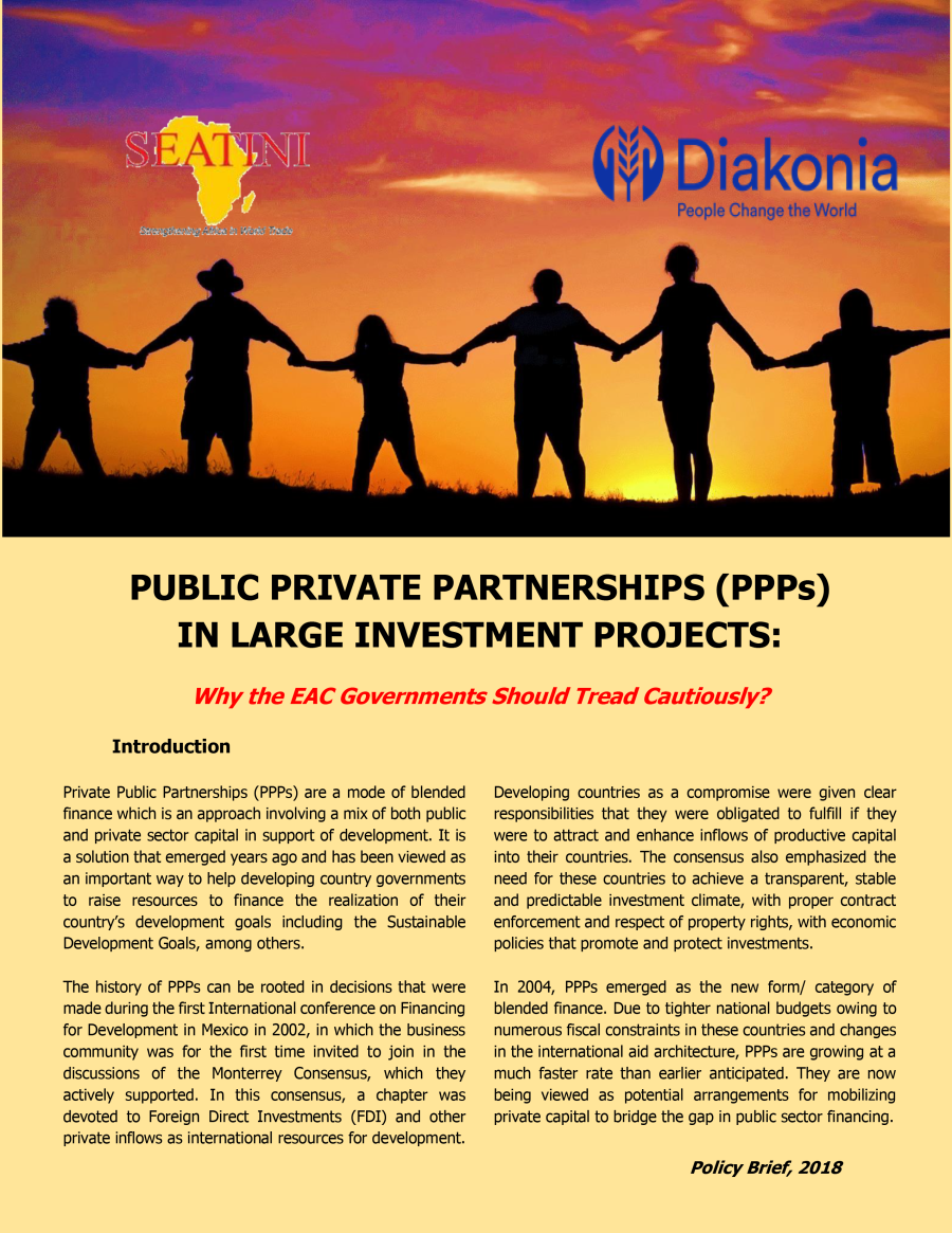 Public Private Partnerships: Why the EAC should deal consciously