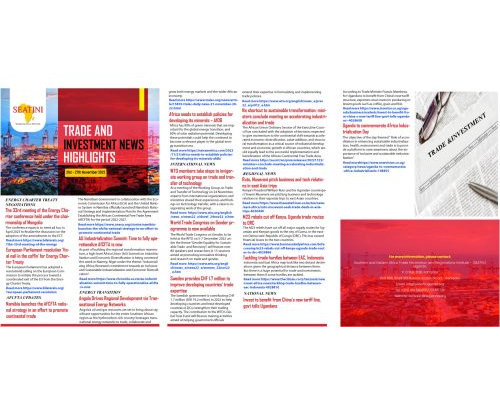 TRADE AND INVESTMENT NEWS HIGHLIGHTS | 21st November – 27th November 2022