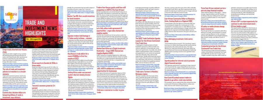 TRADE AND INVESTMENT NEWS HIGHLIGHTS 15TH - 30TH AUGUST 2022