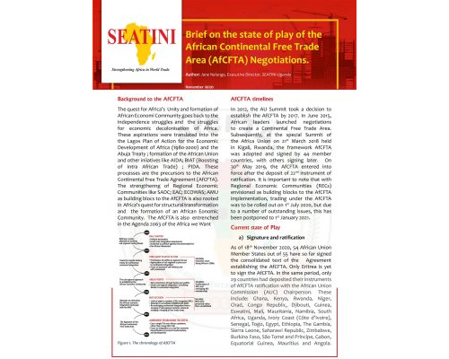 Brief on the State of Play of the African Continental Free Trade Area