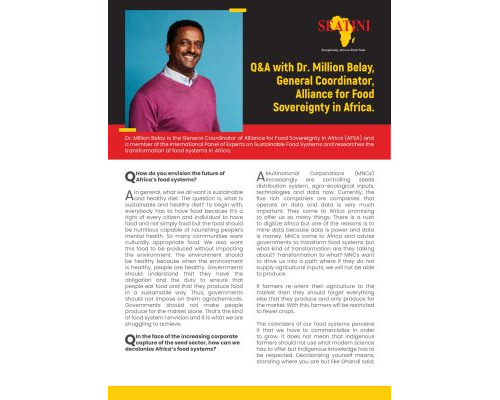 Q&A With Dr. Million Belay, General Coordinator, AFSA