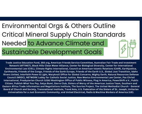 Promoting Supply Chain Resilience- Joint Comments from 39 Civil Society Organizations