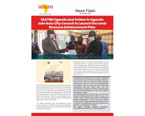 SEATINI Uganda and Oxfam in Uganda Join Gulu City Council to Launch the Local Revenue Enhancement Plan