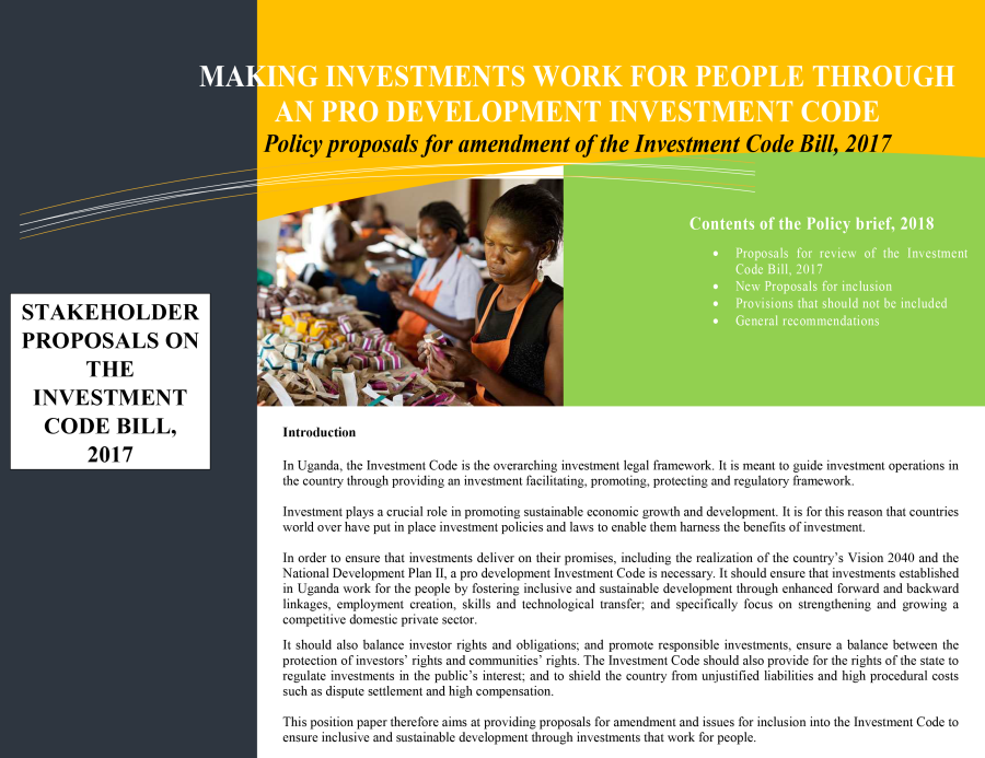 Position Paper_Policy Brief to inform the Investment Code Amendment