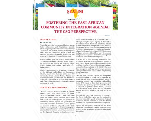 Fostering the East African Community Integration Agenda: The CSO Perspective