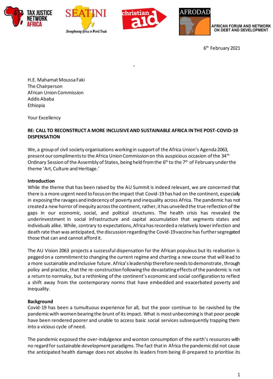 AU CSO STATEMENT: CALL TO RECONSTRUCT A MORE INCLUSIVE AND SUSTAINABLE AFRICA IN THE POST-COVID-19 DISPENSATION