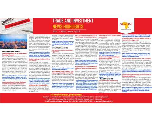 Trade and News Highlights 11th – 18th June 2023