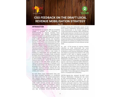 CSO FEEDBACK ON THE DRAFT LOCAL  REVENUE MOBILISATION STRATEGY