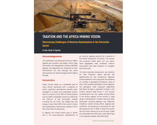 AMV and the maximisation of tax revenues from the Extractive sector