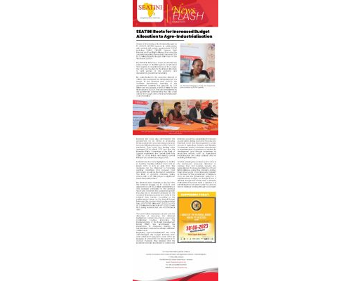 SEATINI Roots for Increased Budget Allocation to Agro-Industrialisation Program- News Flash