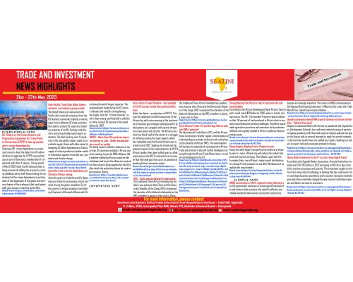 Trade and Investment News Highlights | 21st-27th May 2023
